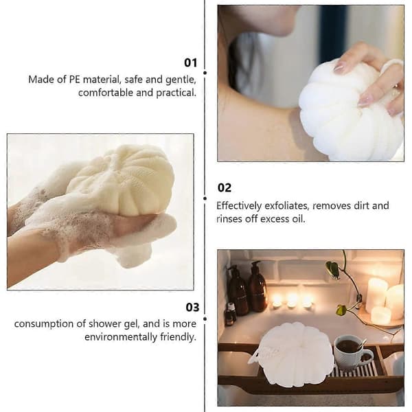 Duschluffa, set om 2 stora badsvampar för skonsam exfoliering och känslig hudvård