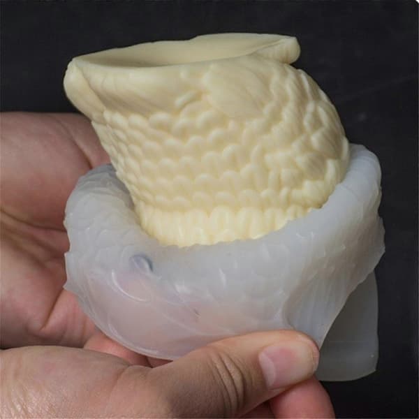 3D Ugleform Silikone Lysforme til Epoxyharpiks Duftlys Boligindretning Dyrestatue Silikone Lysforme