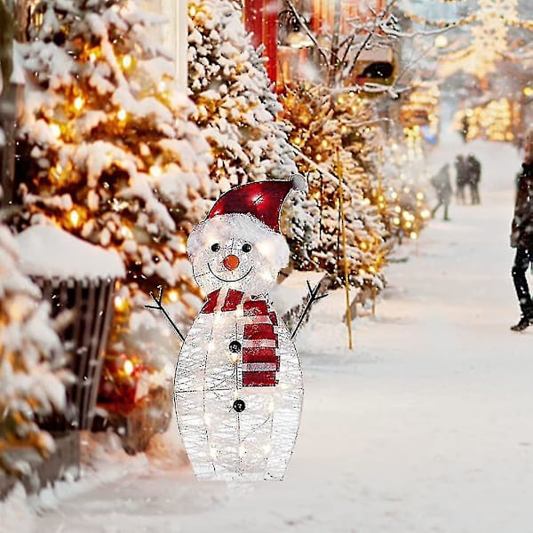Jul LED-prydnader Snögubbe Lykta Ljuskedja För Utomhusgård Trädgård Hem Fest Dekoration