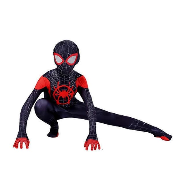 3-12 år Barn Spider-Man: Miles Morales Cosplay Kostym Jumpsuit-e