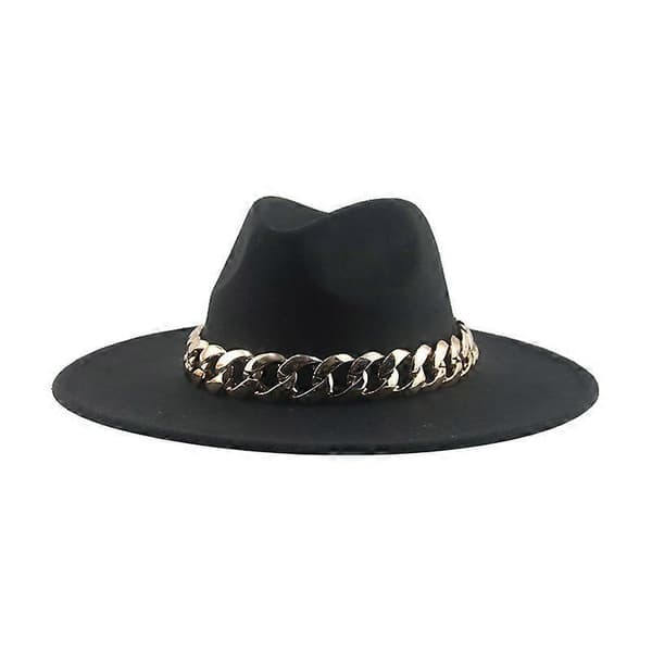 Hatte til kvinder Fedora Hat Filtede hatte Stor skygge 9,5 cm Patchwork Sort Hvid Rød Luksus Casual Herre Dame Hat