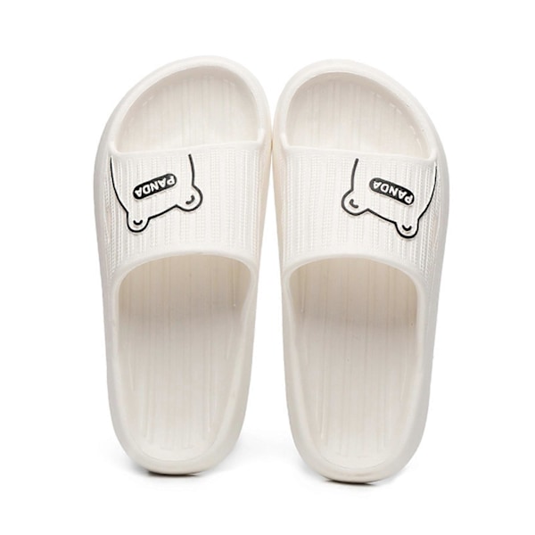 Enkla Mjuka Sulor Tofflor Halksäkra Öppna Tå EVA Duschsandaler för Sommar Creamy-white 40-41
