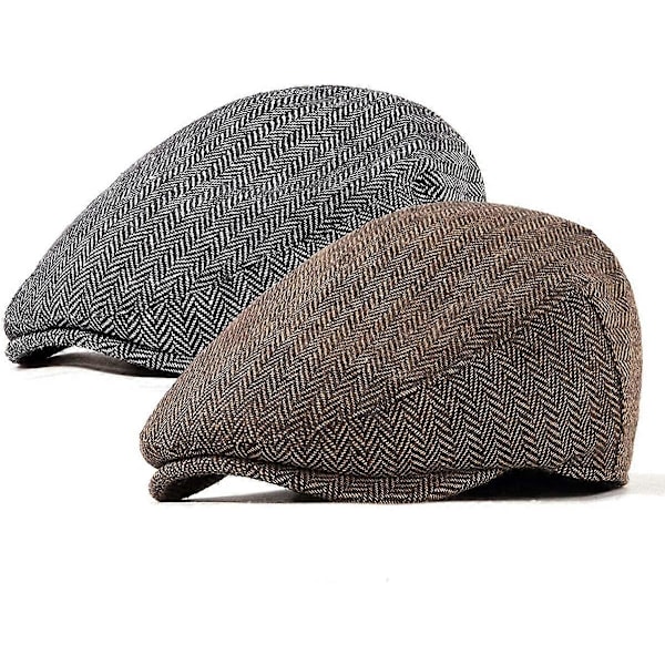 Justerbar solhatt för män (kaffe + ljusgrå) 2-pack LJUSGRÅ