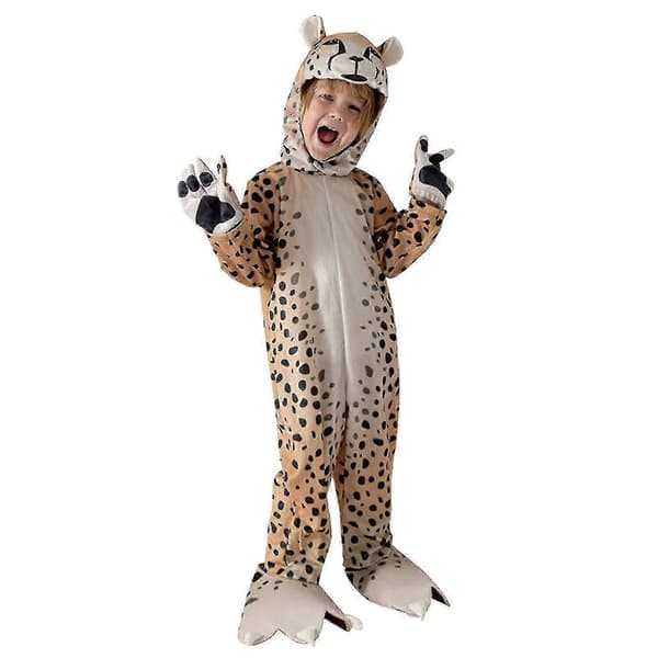 Barn S-xl Gepard Leopard Katt Djur Tryck Halloween Kostym Bodysuit Jumpsuit