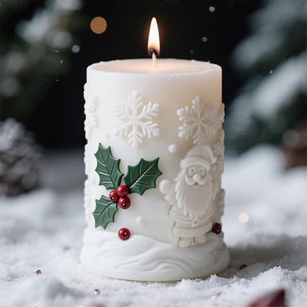 Silikoneforme Julelysforme Snefnug Cylinder Epoxyharpiksforme Gipsforme til Lysfremstilling Flerfarvet