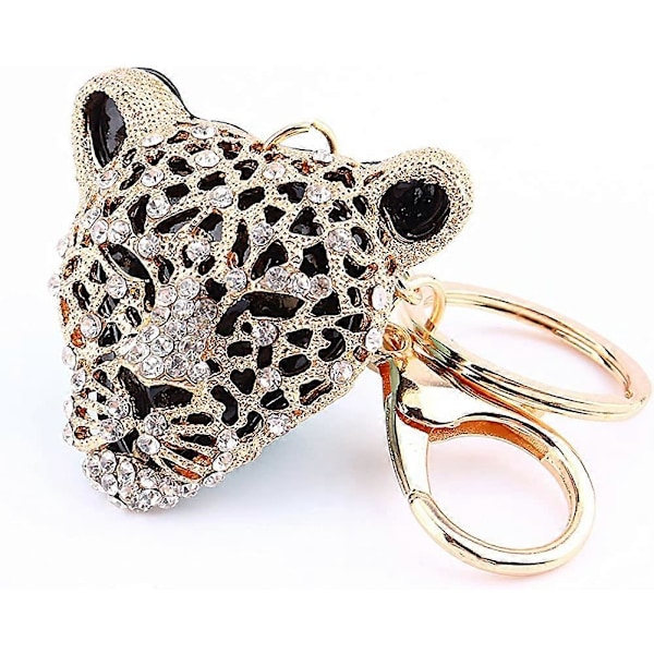 Krystall Leopard Nøkkelring Krystall Rhinestone Nøkkelanheng Bling Veskeanheng Håndveske Gave