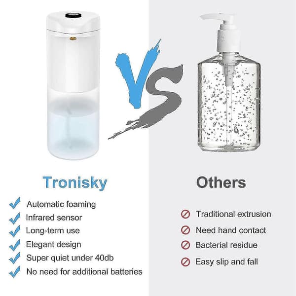 Automatisk desinfeksjonsmiddeldispenser, 500 ml automatisk alkoholsprøyte med infrarød sensor