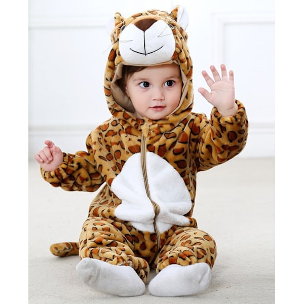 Yndeligt tegneserie-nattøj – Hyggelige og søde flannel pyjamaser med polyesterstof for uovertruffen komfort og stil (leopard, 100cm) leopard 100cm