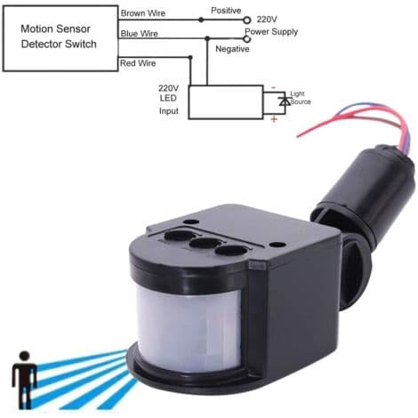 AC 85V-220V Infrared PIR Motion Detector Switch for Charging Lamp