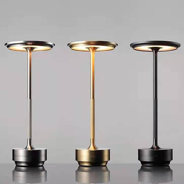 Sladdlös skrivbordslampa dimbar metall USB laddningsbar skrivbordslampa -1st-WELLNGS black