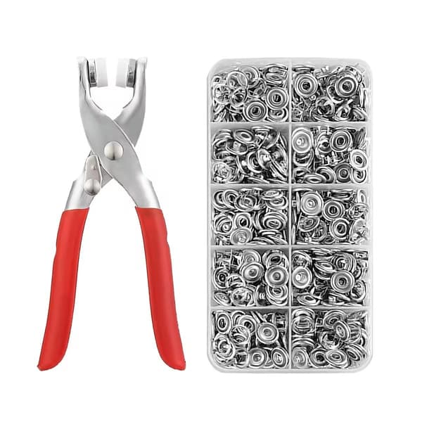 Tang med trykknapper 100 stk 9,5 mm Sølv Silver silver
