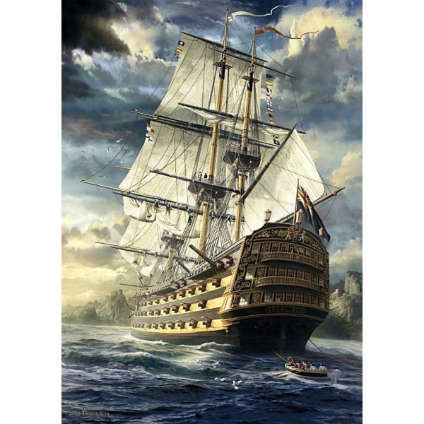 Segelfartygspussel för vuxna 1000 bitars träpussel Svårt och coolt- Navigationsåldern- 1000 bitar Fantasypussel