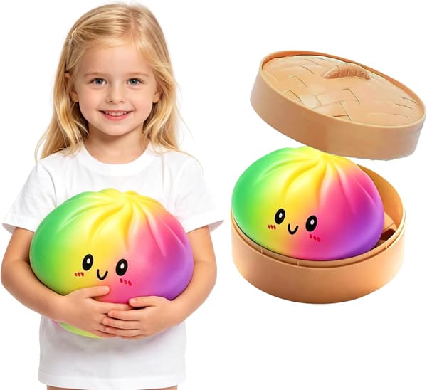 Kæmpe Dumpling Sød Squishy Stressbold, Jumbo Blød Langsomt Stigende Dumpling Stressbold, Stor Dumpling Sød Squishy, Stresslindring Skrivebord til Kontor
