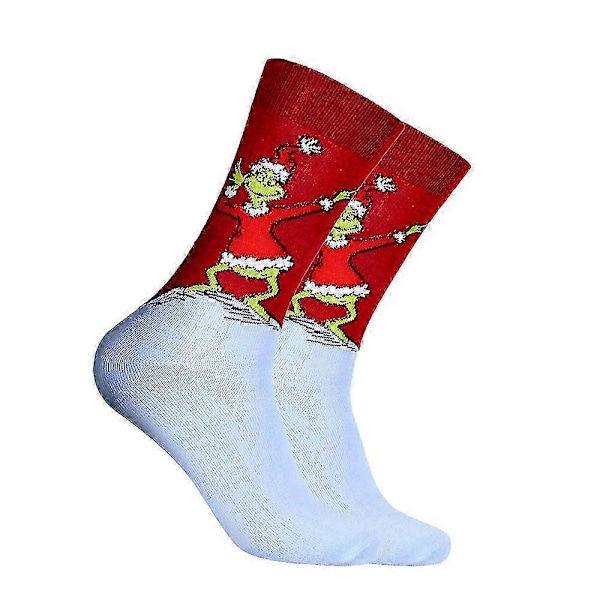 Jul Grinchen Mellankalvstrumpor Män Kvinnor Casual Nyhet Strumpor Xmas Tillbehör Gåva D