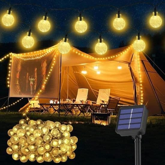 Solar String Lights - PZCC - 200 LED - Warm White - 8 Modes - IP65 Waterproof