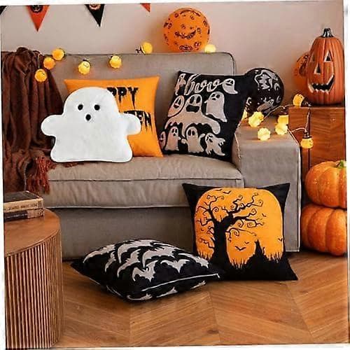 Halloween Ghost Pillows, Cute Stuffed Ghost Dolls Soft Halloween Pillow, Cute Ghost Plush, Decorative Halloween Throw Pillows 30x40cm