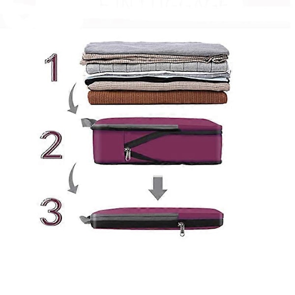 4-pack Kompressionsförvaringsväska för resor, dammfri förvaringsväska (svart) Purple