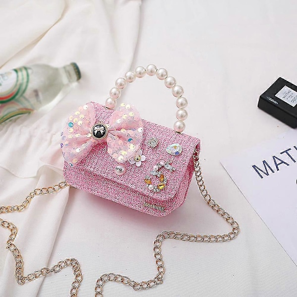 Skulderveske crossbody én skulder mote søt prinsesse jente håndveske 2023 myntveske tide Rose