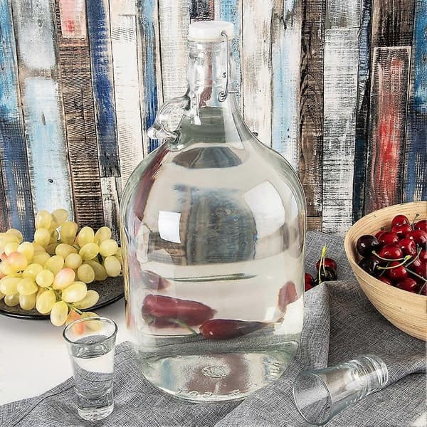 Flaska med klämma, glaskanna, 5 l