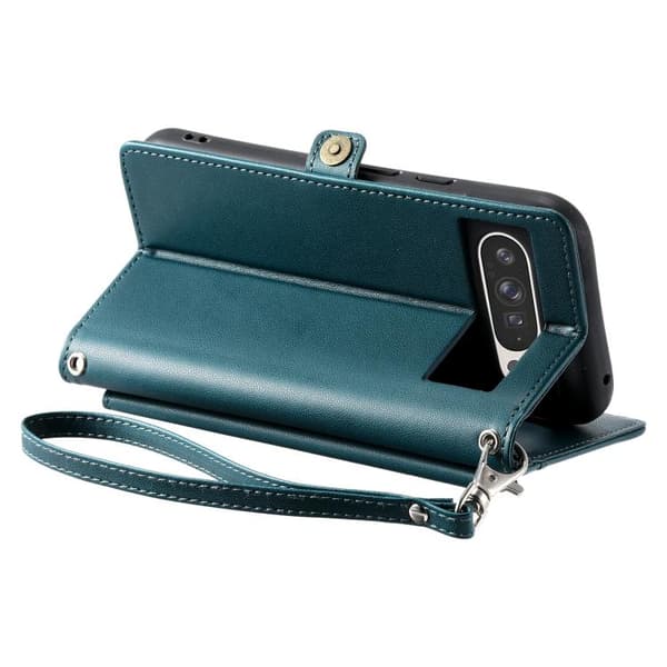for Pixel 10 Pro XL Case - Leather Case with Multiple Card Slots and Lanyard
