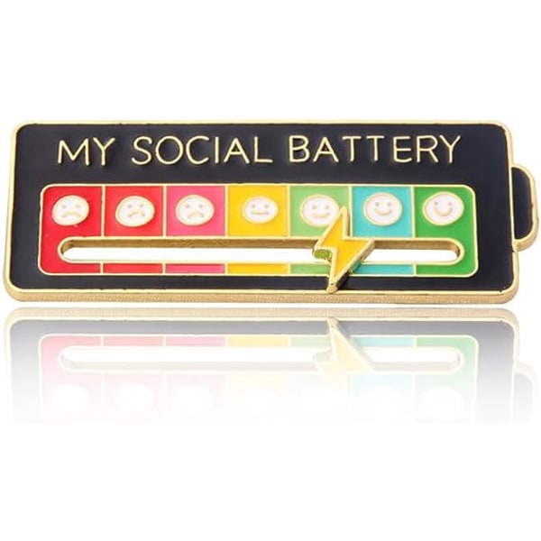 Social Battery Pin - My Social Battery Creative Lapel Pin, Fun Emotional Pin 7 Days A Week