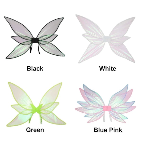 Glimmer Fe Vinger Insekt Tema Rollespil Kostumer Prinsesse Performance Vinger Blue Pink