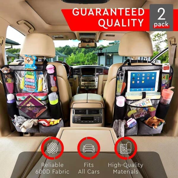 Backrest Storage - Backrest Pocket for Children in Car Organizer Black black