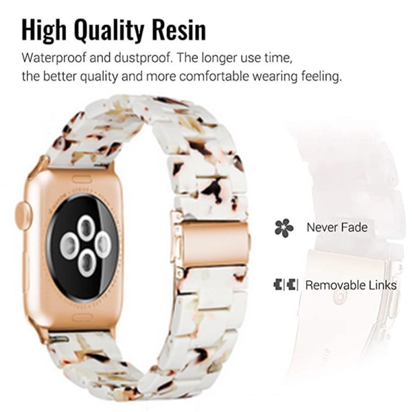 Yhteensopiva Apple Watch -rannekkeiden kanssa 38-40mm/42-44mm Sarja 5/4/3/2/1, ohut hartsiranneke -42-44mm-nougat