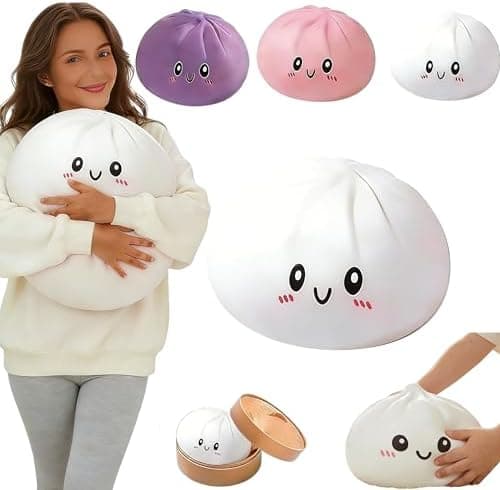 Kæmpe Dumpling Sød Squishy Stressbold, Jumbo Blød Langsomt Stigende Dumpling Stressbold, Stor Dumpling Sød Squishy, Stresslindring Skrivebord til Kontor