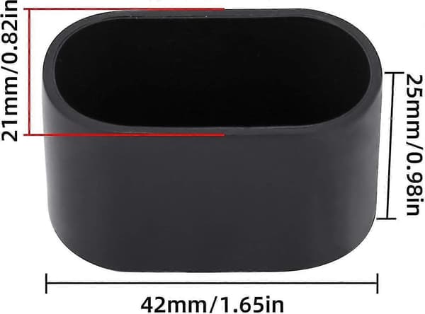 16 stk. 38x20 mm sorte plastik stolebenshætter gulvbeskyttere