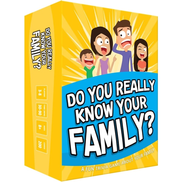 Ett roligt familjespel fyllt med konversationsstarter och utmaningar - perfekt för barn, tonåringar och vuxna som förstår familjebordsspelskort