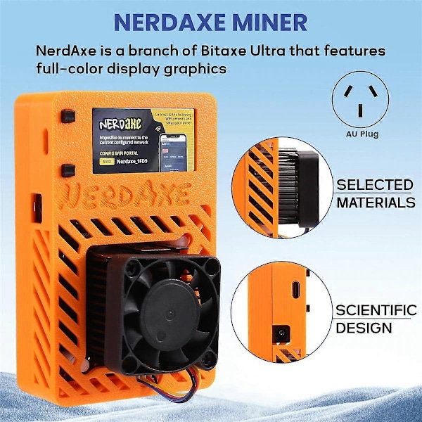 NerdAxe NerdMiner Miner 500Gh/S BM1366 ASIC Chip Solo Lottery BTC Miner Bitaxe Lottery Mining Miner
