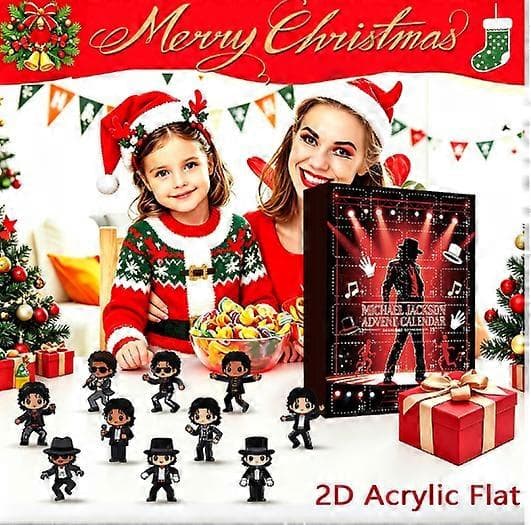 2D Michael Jackson tecknad karaktärsprydnad Julnedräkning Adventskalender
