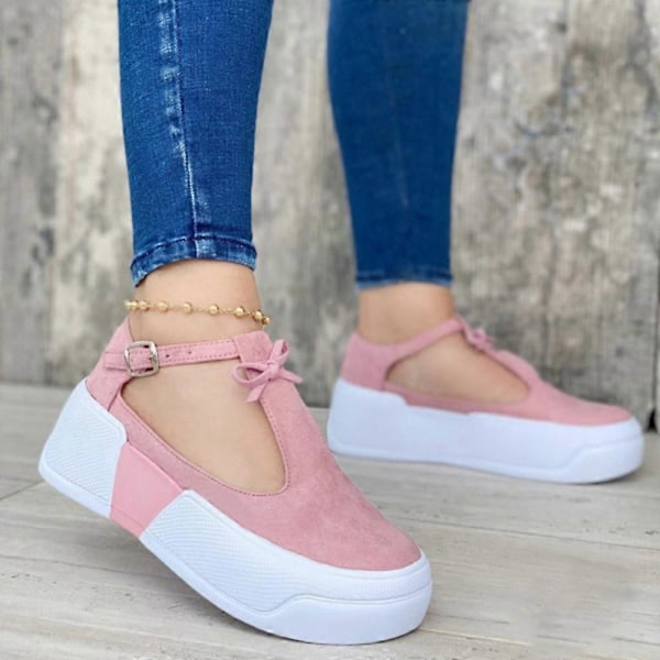 Sandaler för kvinnor, Casual Sommar Strandskor Spänne Design Lättviktig för Kvinnor Red 39