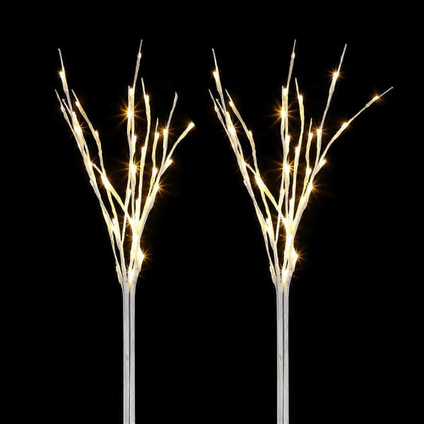 2 stk. birkegrene LED-lys Kreative vasegrene Lys Unik scenelysindretning