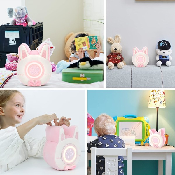 Plysj Vekkerklokke Nattlys, Søte Kosedyr Med LED Display Klokke Justerbart Lys, Leker For 5-12 År Gamle Jenter, Kawaii Bursdag