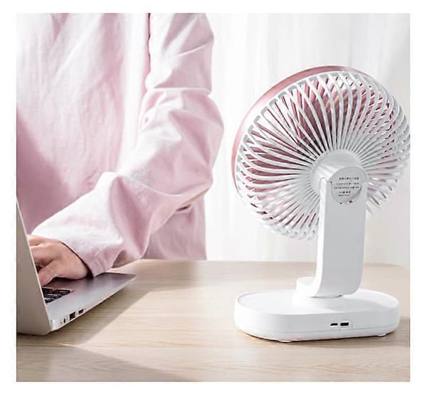 Stille ventilator, USB bordventilator, bærbar 4 hastigheder lille, hvid