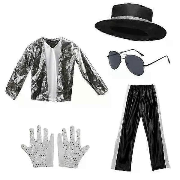 2026 Michael Jackson Superstar Rollespilskostume, Velegnet til Børns Halloweenfestdragt - Størrelse XL sort
