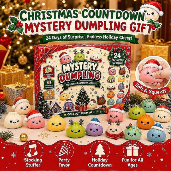 Jul Squishy Adventskalender 2026 Nedräkningskalender, 24 st Överraskningar Sensoriska Fidgetleksaker