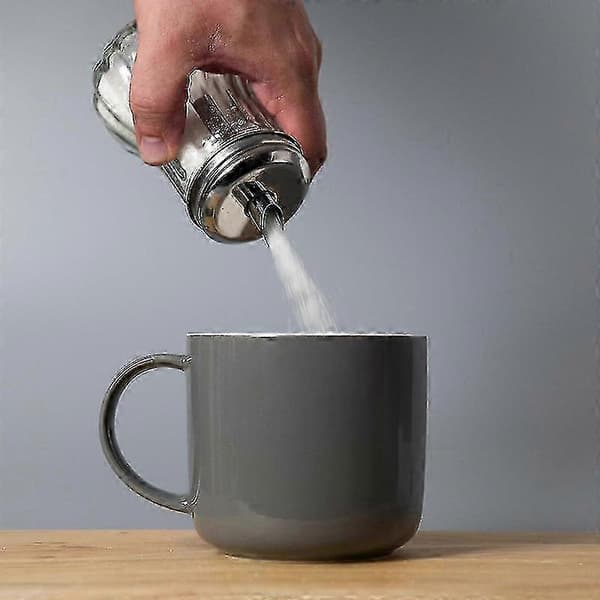 Retro sukkerskål til restaurant, glasdispenser med shaker og hælder