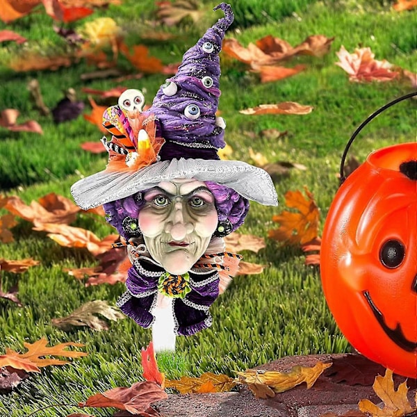 Halloween Hagepynt Heks, Halloween Dekor Lysende Halloween Hekser Med Pinner