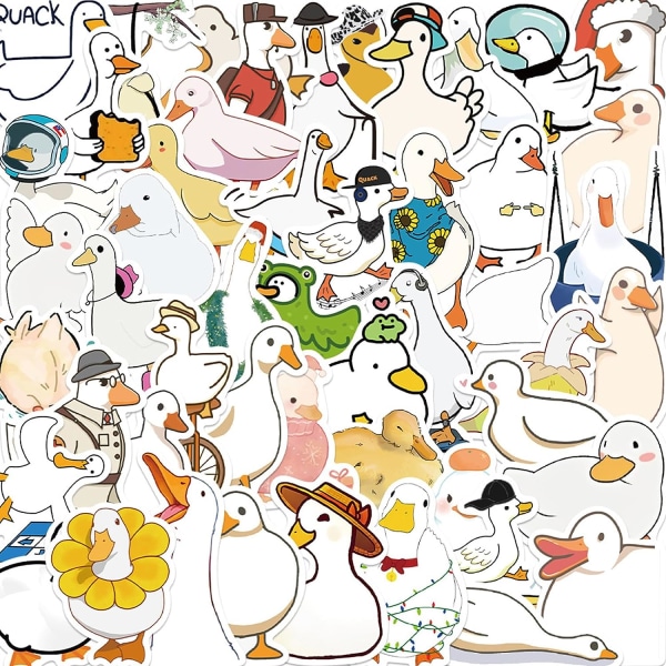 Cartoon duck stickers for teenagers and kids, cute waterproof vinyl stickers for laptops, mobile phones, water bottles, water bottles, bike luggage