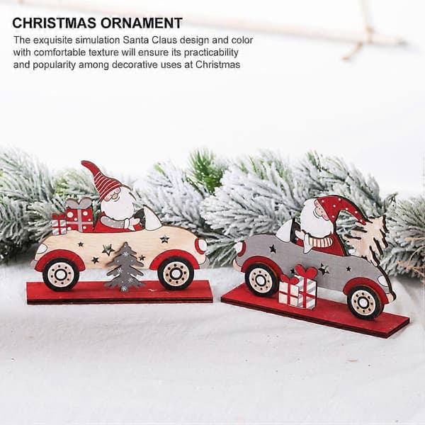 Julepynt i træ, kreativt ornament til dekoration, sæt med 4 stk.