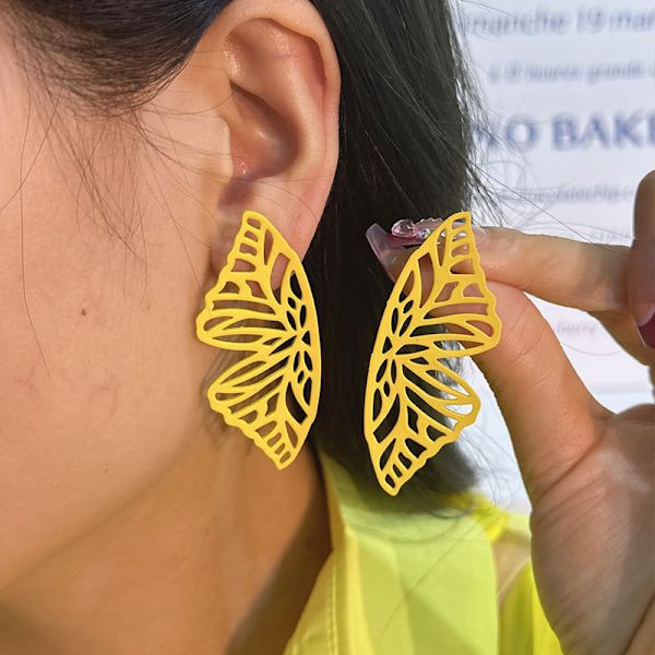 Kvinders øreringe pige stud øre Drop farverige Hul Stor Butterfly Vedhæng Enkel Kreativ Angel Wing Red