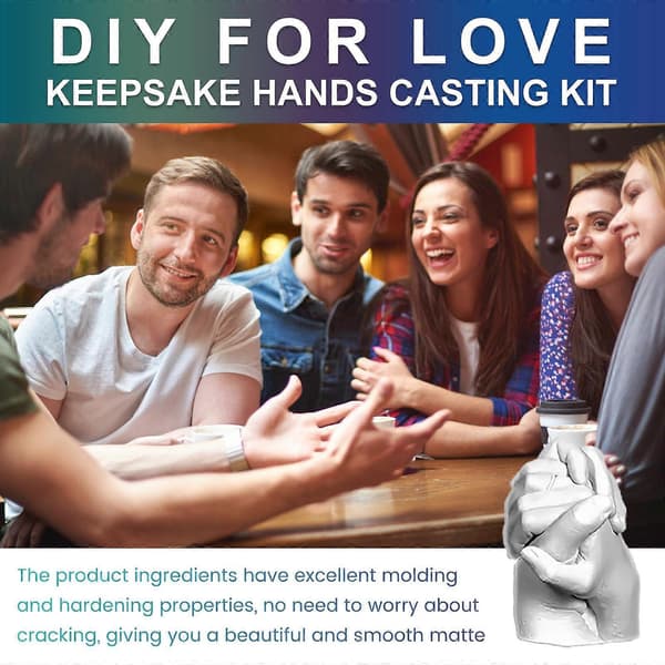 2 sett DOWMOO DIY For Love Keepsake Håndstøpesett Par Keepsake Gave Elskere Håndavtrykksform