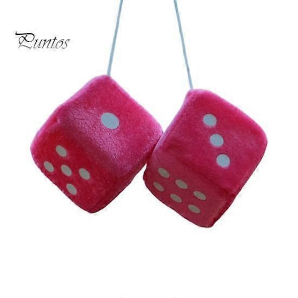 Plys Terning Vedhæng med Snor Vintage Charm Bil Hængende Ornament Stress Relief Legetøj til Bil Interiør Bakspejl Dekoration rose red