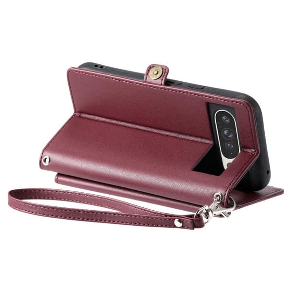 for Pixel 10 Pro XL Case - Leather Case with Multiple Card Slots and Lanyard