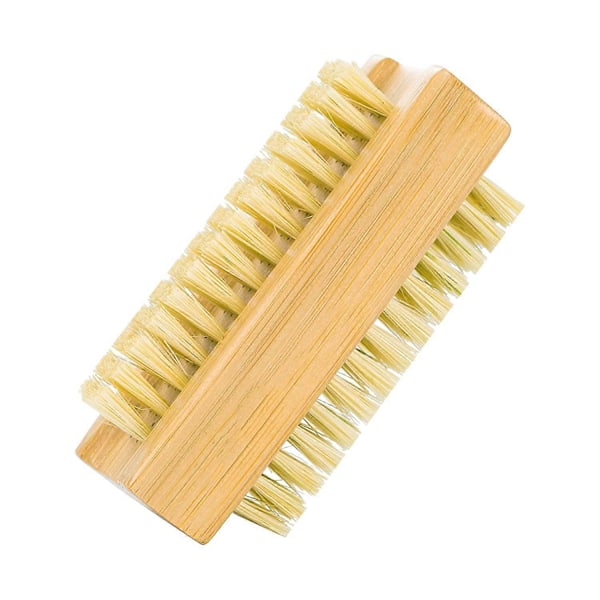 Bambunagelborste Dubbelsidig Stark Naturträ Sisal Skrubbborste 2 Stycken