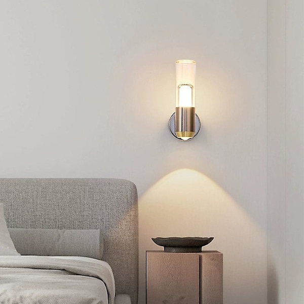 Vegglampe for soverom, LED nattbordslampe, egnet for innendørs nattbord kontorstol sofa