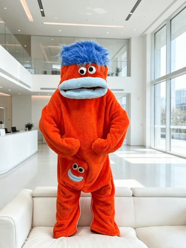 Orange udda nyhetsoverall festlig humoristisk outfit excentrisk pyjamas